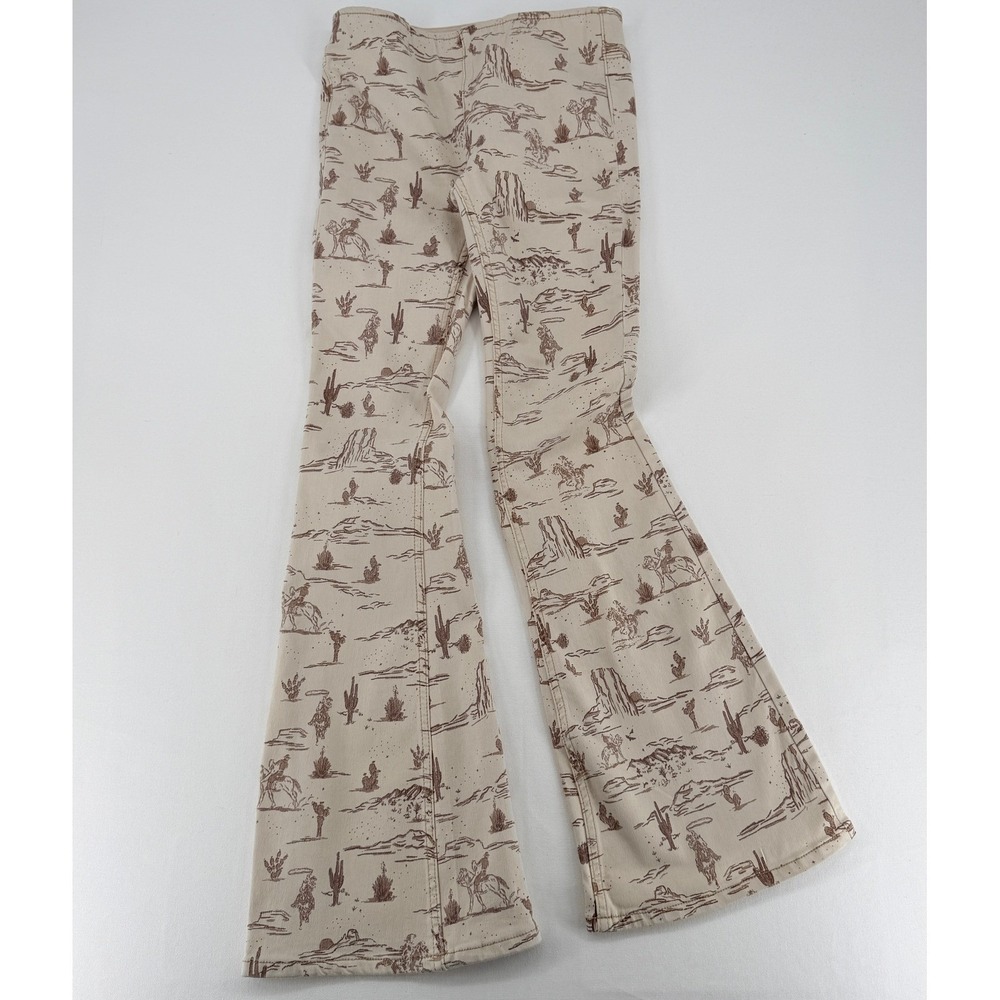 Free People We The Free Desert Print Flare Jeans 26 Western Boho NWOT